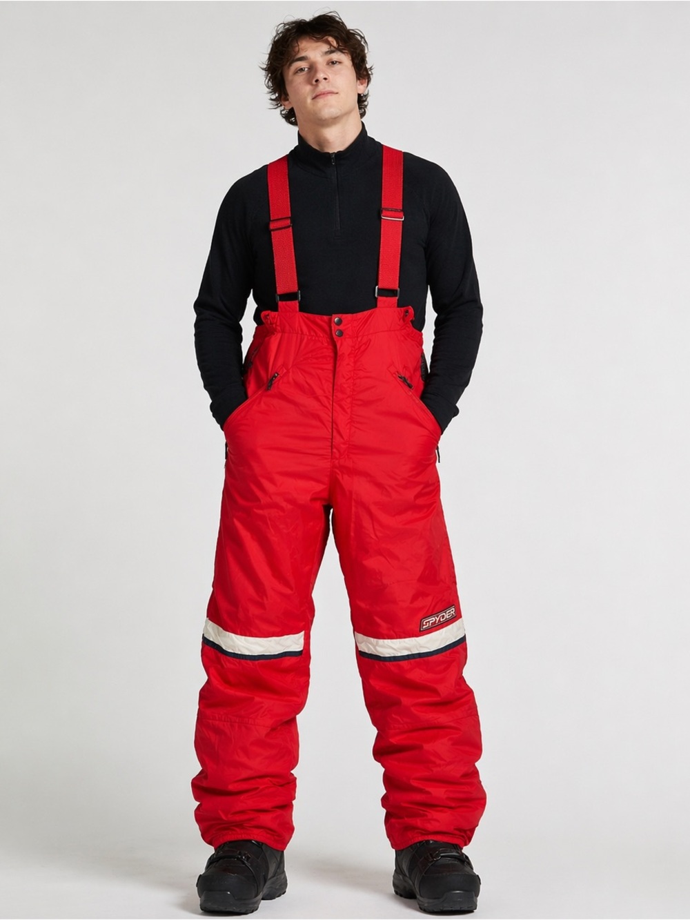 Spyder Ski Snowsuit Bib Pants VTG 90s Red White & Blue Men’s Large Made in Japan